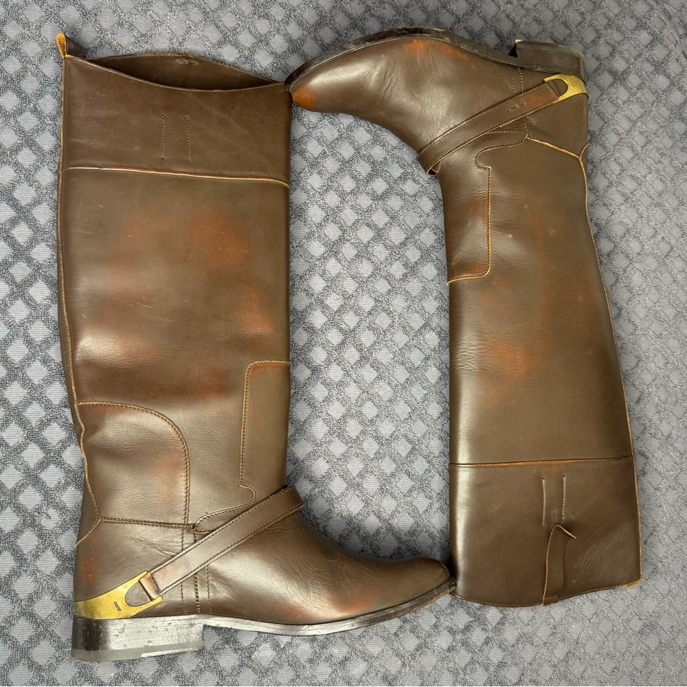 GOLDEN GOOSE CHARLIE WOMEN BOOTS IN DARK BROWN LEATHER & CLAMO ON THE HEEL - Picture 3 of 15
